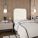 Ver imagem 3 de Cabeceira Estofada Solteiro Alana 90cm Boucle Bege com Frame
