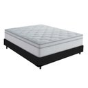 Ver imagem 1 de Cama Box Viúva 128 Tecido Sintetico Preto com Colchão Toronto Molas Ensacadas Branco D33
