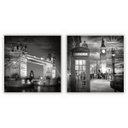 Ver imagem 1 de kit com 2 Quadros Decorativos Cidades com Moldura e Vidro para Sala Quarto Escritório e Clínica 90x9