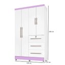 Ver imagem 3 de Roupeiro / Guarda Roupas / Armário TOK 1.20m 4 Portas Puxadores Cromados 3 Gavetas sendo 1 com Chave