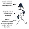 Kit para Banheiro 4 Peças em Ferro com Rosas:azul - 3