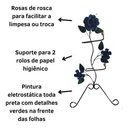 Ver imagem 3 de Kit para Banheiro 4 Peças em Ferro com Rosas:azul