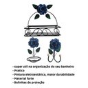 Ver imagem 4 de Kit para Banheiro 4 Peças em Ferro com Rosas:azul