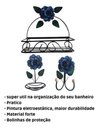 Ver imagem 4 de Kit para Banheiro 4 Peças em Ferro com Rosas:azul
