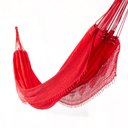 Ver imagem 1 de Rede de Dormir Descanso Sol a Sol Vermelha Antialergica Casal 4,10 Metros