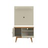 Rack e Painel de Tv Compacto para Quarto Sala Aconchegante:off White / Cinamomo - 5