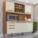 Ver imagem 2 de Armário de Cozinha com Balcão Mdp 6 Portas Cinamomo e Off