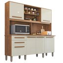 Ver imagem 1 de Armário de Cozinha com Balcão Mdp 6 Portas Cinamomo e Off