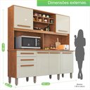 Ver imagem 6 de Armário de Cozinha com Balcão Mdp 6 Portas Cinamomo e Off