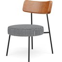 Ver imagem 1 de Poltrona Decorativa Para Sala De Estar Base Fixa Londres L02 Couríssimo Camel Pied Poule - Lyam Lyam