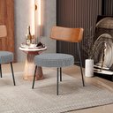 Ver imagem 2 de Poltrona Decorativa Para Sala De Estar Base Fixa Londres L02 Couríssimo Camel Pied Poule - Lyam Lyam