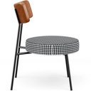 Ver imagem 6 de Poltrona Decorativa Para Sala De Estar Base Fixa Londres L02 Couríssimo Camel Pied Poule - Lyam Lyam