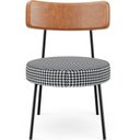 Ver imagem 3 de Poltrona Decorativa Para Sala De Estar Base Fixa Londres L02 Couríssimo Camel Pied Poule - Lyam Lyam