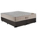 Ver imagem 1 de Cama Box Queen Bipartido Sintético + Colchão Ortobom Airtech Molas Ensacadas 65x158x198 Cor:Marrom