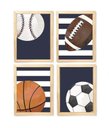 Ver imagem 1 de Kit Quadro Decorativo Infantil Esporte Bola Futebol Baseball Basquete Quarto Criança Bebê Enxoval
