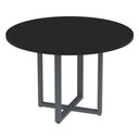 Ver imagem 1 de Mesa de Reunião Redonda P25 Pandin 110 Cm (largura) Tampo Mdp Preto Pé Aço Tubular Grafito