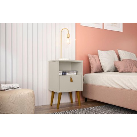 Mesa de Cabeceira Buzios P/quarto Off White Linea Brasil