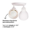 Ver imagem 3 de Luminária Spot de Sobrepor Duplo 2 Lâmpadas Direcionável E27 Cor:branco