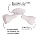 Ver imagem 2 de Luminária Spot de Sobrepor Duplo 2 Lâmpadas Direcionável E27 Cor:branco