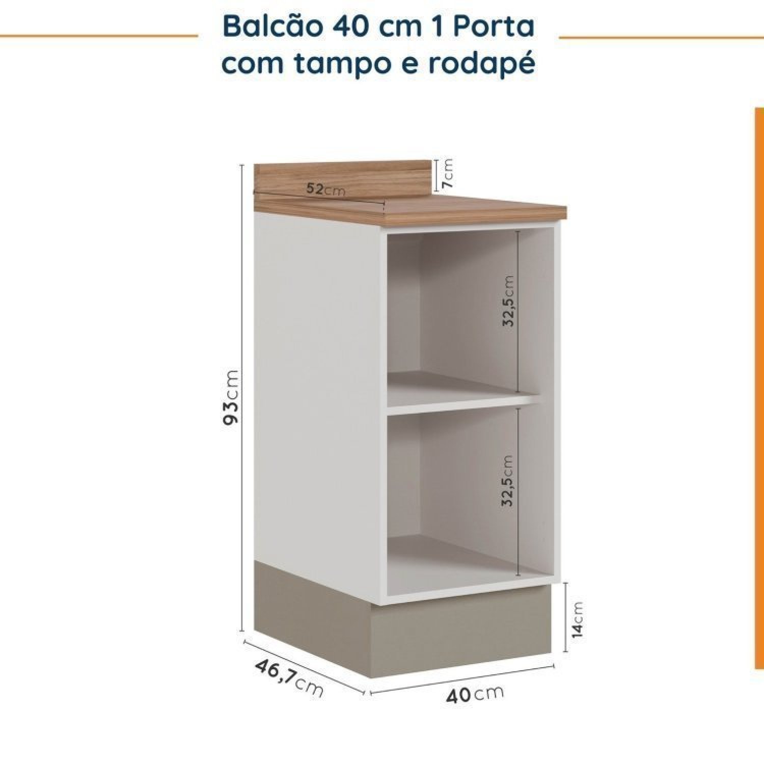 Cozinha Modulada 6 Peças com Tampo e Rodapé 3 Aéreos e 3 Balcões Ipanema Cabecasa Madeiramadeira - 17