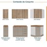 Cozinha Modulada 6 Peças com Tampo e Rodapé 3 Aéreos e 3 Balcões Ipanema CabeCasa MadeiraOriginals - 3