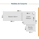 Ver imagem 3 de Cozinha Planejada 6 Peças com Tampo e Rodapé 3 Aéreos e 3 Balcões Ipanema CabeCasa MadeiraOriginals Marrom/Fendi Trama/Acácia