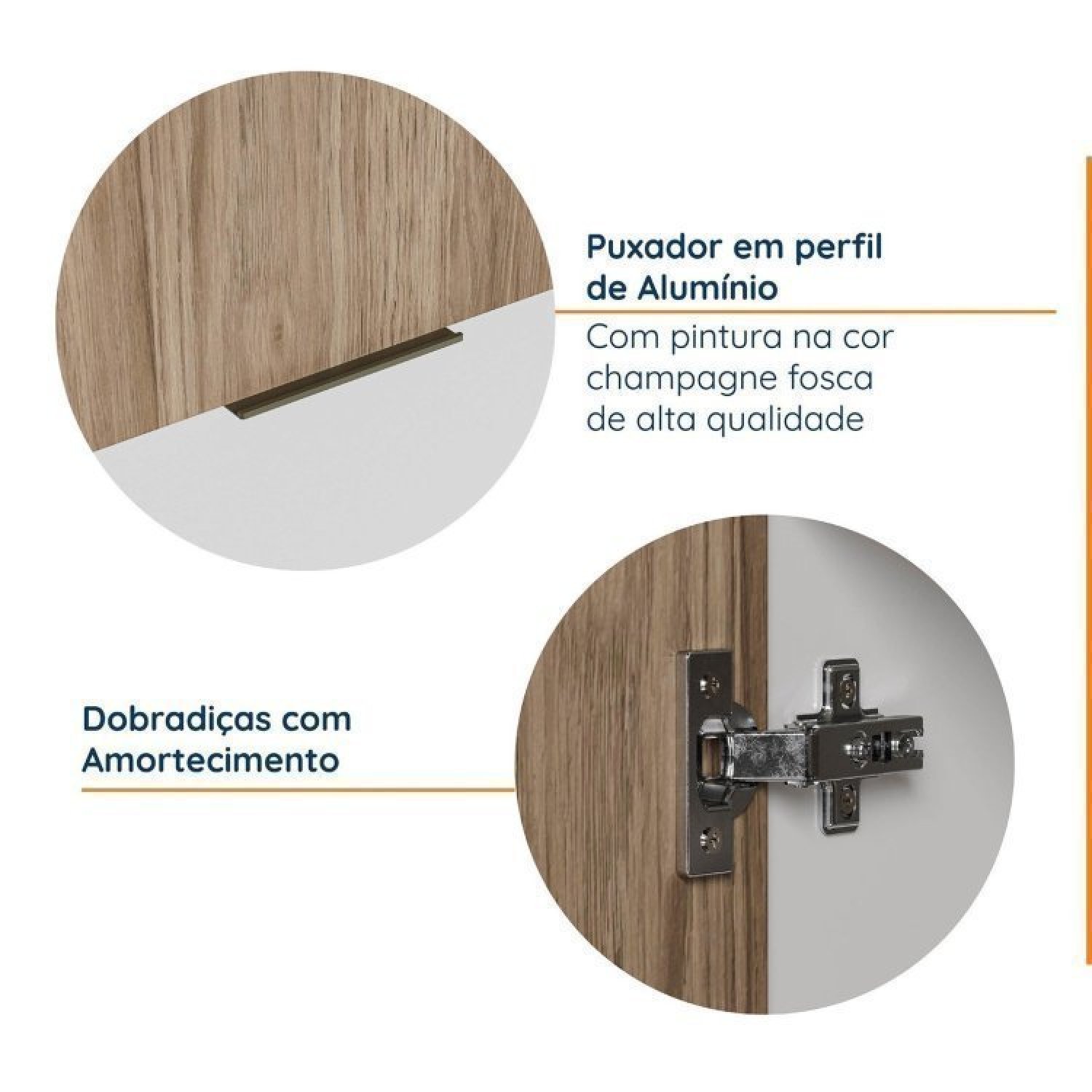 Cozinha Modulada 6 Peças com Tampo e Rodapé 3 Aéreos e 3 Balcões Ipanema Cabecasa Madeiramadeira - 6