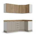 Ver imagem 2 de Cozinha Planejada 6 Peças com Tampo e Rodapé 3 Aéreos e 3 Balcões Ipanema CabeCasa MadeiraOriginals Marrom/Fendi Trama/Acácia