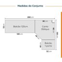 Ver imagem 2 de Cozinha Modulada 6 Peças com Tampo e Rodapé 3 Aéreos e 3 Balcões Ipanema CabeCasa MadeiraOriginals