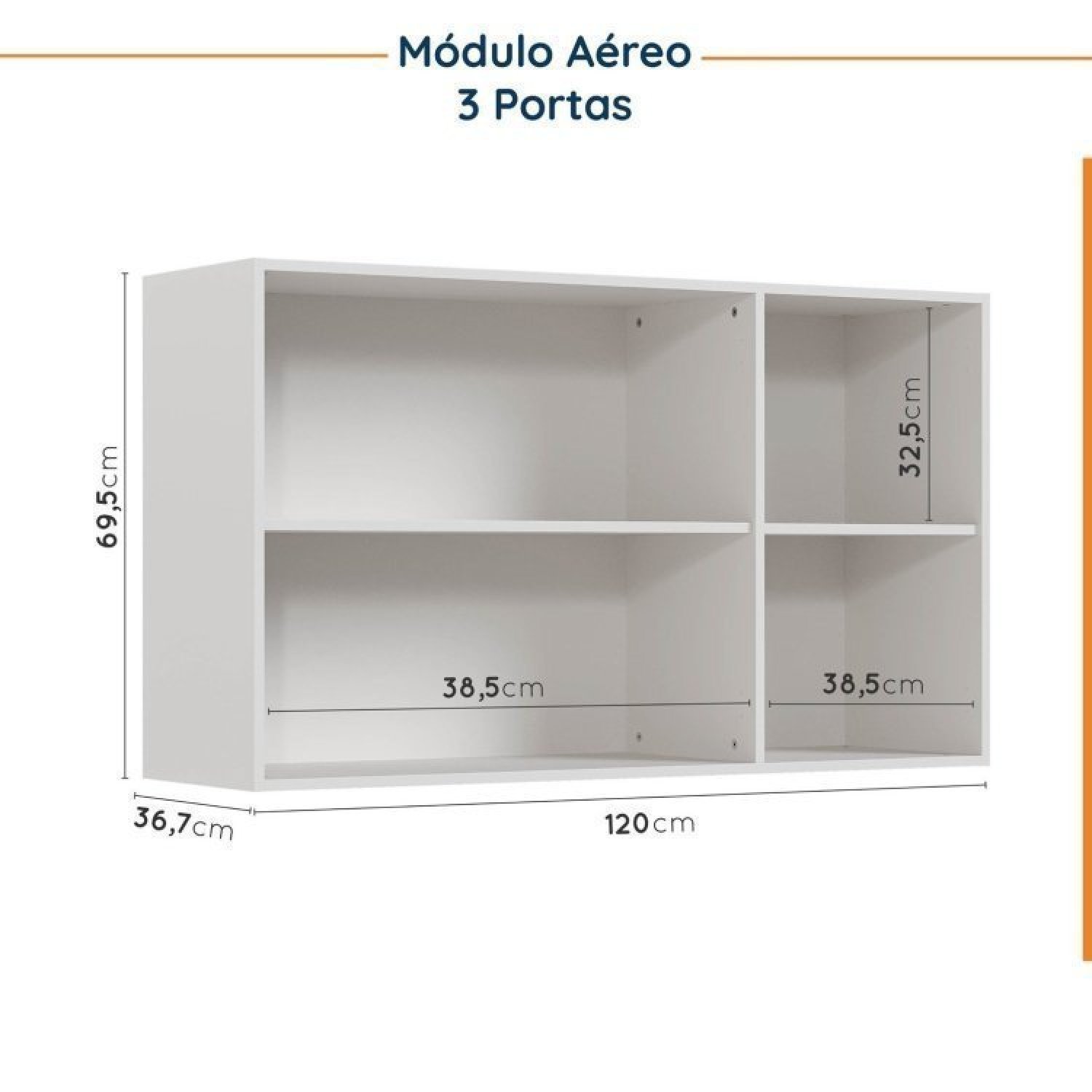 Cozinha Modulada 6 Peças com Tampo e Rodapé 3 Aéreos e 3 Balcões Ipanema Cabecasa Madeiramadeira - 10