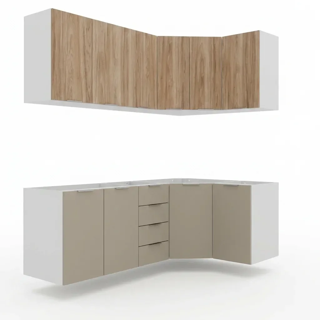 Ver imagem 2 de Cozinha Modulada 6 Peças sem Tampo sem Rodapé 3 Aéreos e 3 Balcões Ipanema CabeCasa MadeiraOriginals