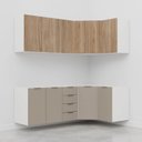 Ver mais imagens de Cozinha Modulada 6 Peças sem Tampo sem Rodapé 3 Aéreos e 3 Balcões Ipanema CabeCasa MadeiraOriginals