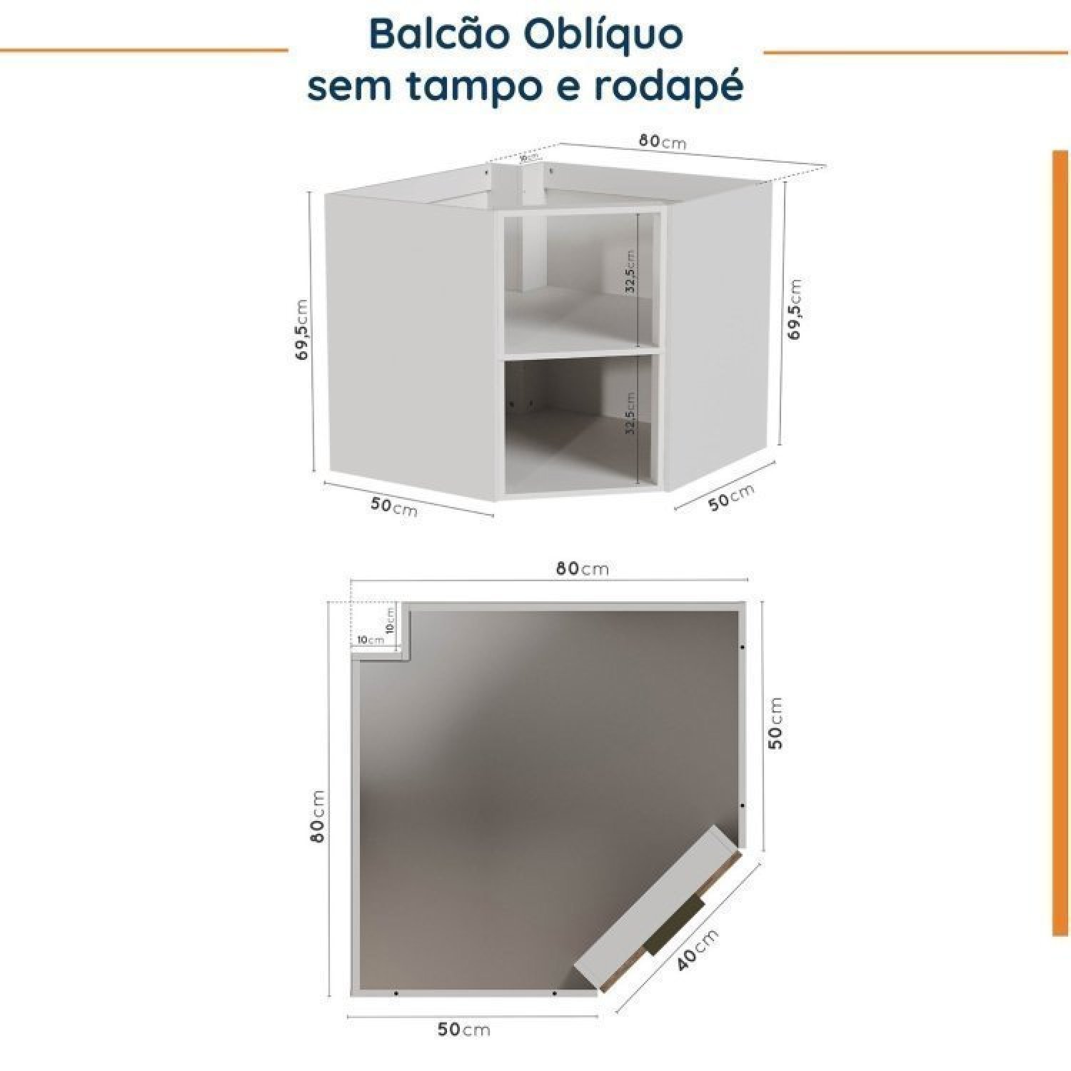 Cozinha Modulada 6 Peças sem Tampo sem Rodapé 3 Aéreos e 3 Balcões Ipanema Cabecasa Madeiramadeira - 16