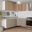 Ver imagem 1 de Cozinha Planejada 6 Peças sem Tampo sem Rodapé 3 Aéreos e 3 Balcões Ipanema CabeCasa MadeiraOriginals Marrom/Fendi Trama/Acácia