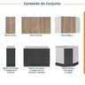 Cozinha Modulada 6 Peças com Tampo e Rodapé 3 Aéreos e 3 Balcões Ipanema CabeCasa MadeiraOriginals - 3