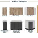 Ver imagem 3 de Cozinha Modulada 6 Peças com Tampo e Rodapé 3 Aéreos e 3 Balcões Ipanema CabeCasa MadeiraOriginals