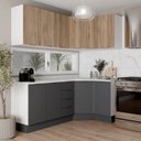 Ver imagem 1 de Cozinha Modulada 6 Peças com Tampo e Rodapé 3 Aéreos e 3 Balcões Ipanema CabeCasa MadeiraOriginals