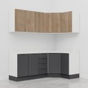 Ver mais imagens de Cozinha Modulada 6 Peças com Tampo e Rodapé 3 Aéreos e 3 Balcões Ipanema CabeCasa MadeiraOriginals