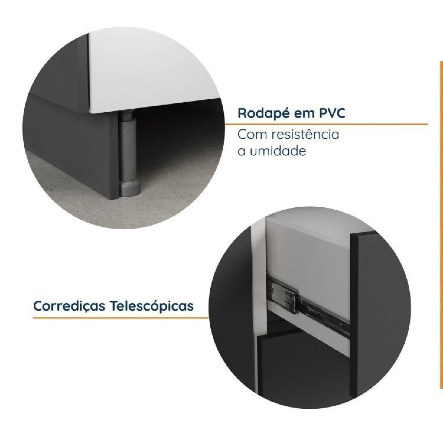 Cozinha Modulada 6 Peças com Tampo e Rodapé 3 Aéreos e 3 Balcões Ipanema Cabecasa Madeiramadeira - 7