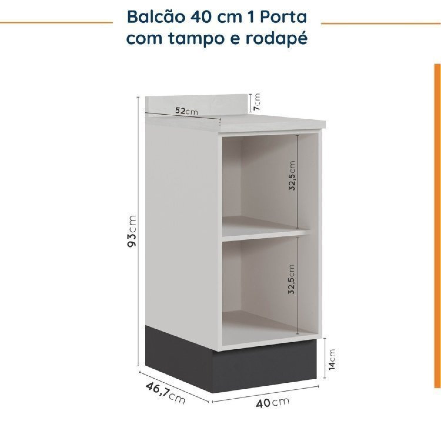 Cozinha Modulada 6 Peças com Tampo e Rodapé 3 Aéreos e 3 Balcões Ipanema Cabecasa Madeiramadeira - 17