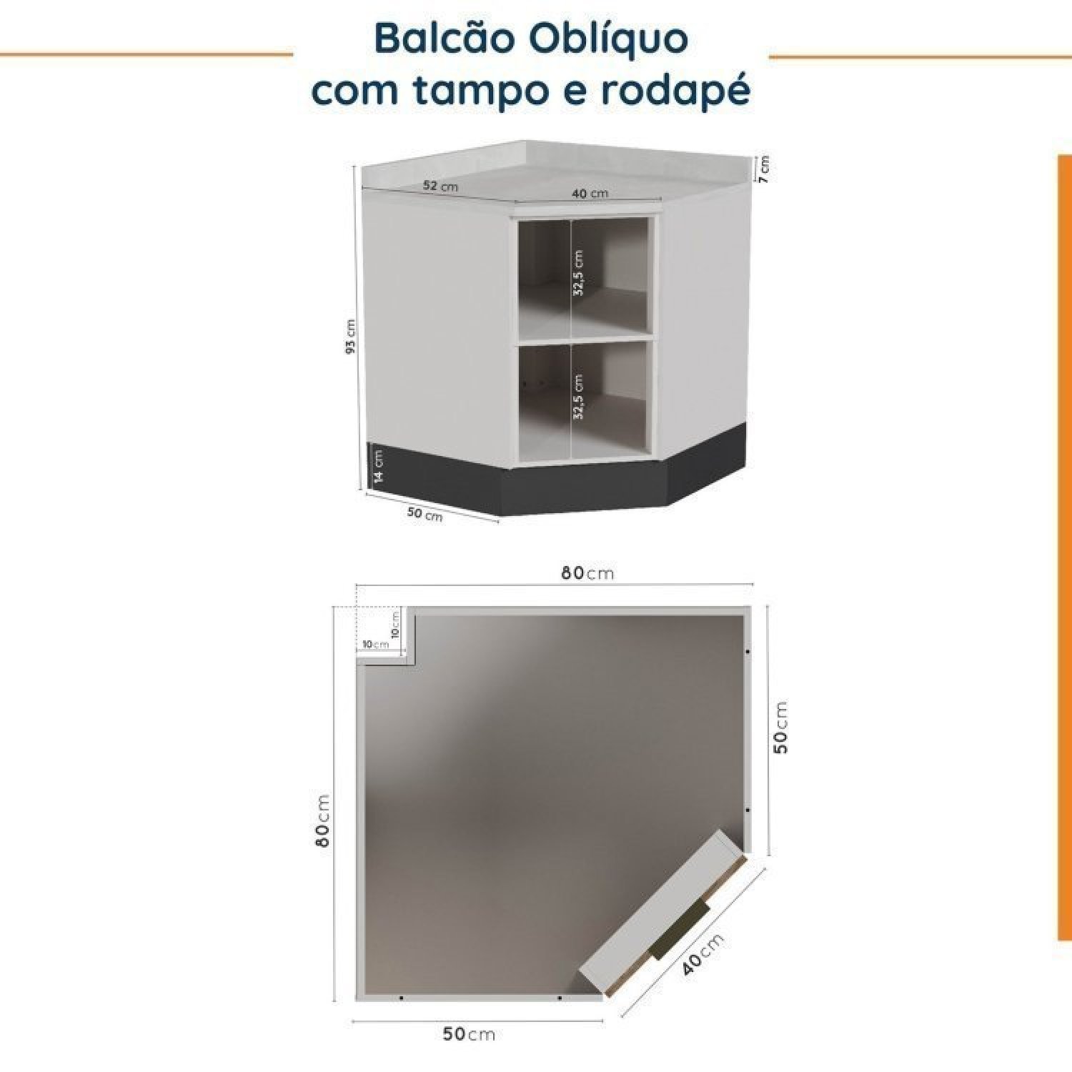 Cozinha Modulada 6 Peças com Tampo e Rodapé 3 Aéreos e 3 Balcões Ipanema Cabecasa Madeiramadeira - 16