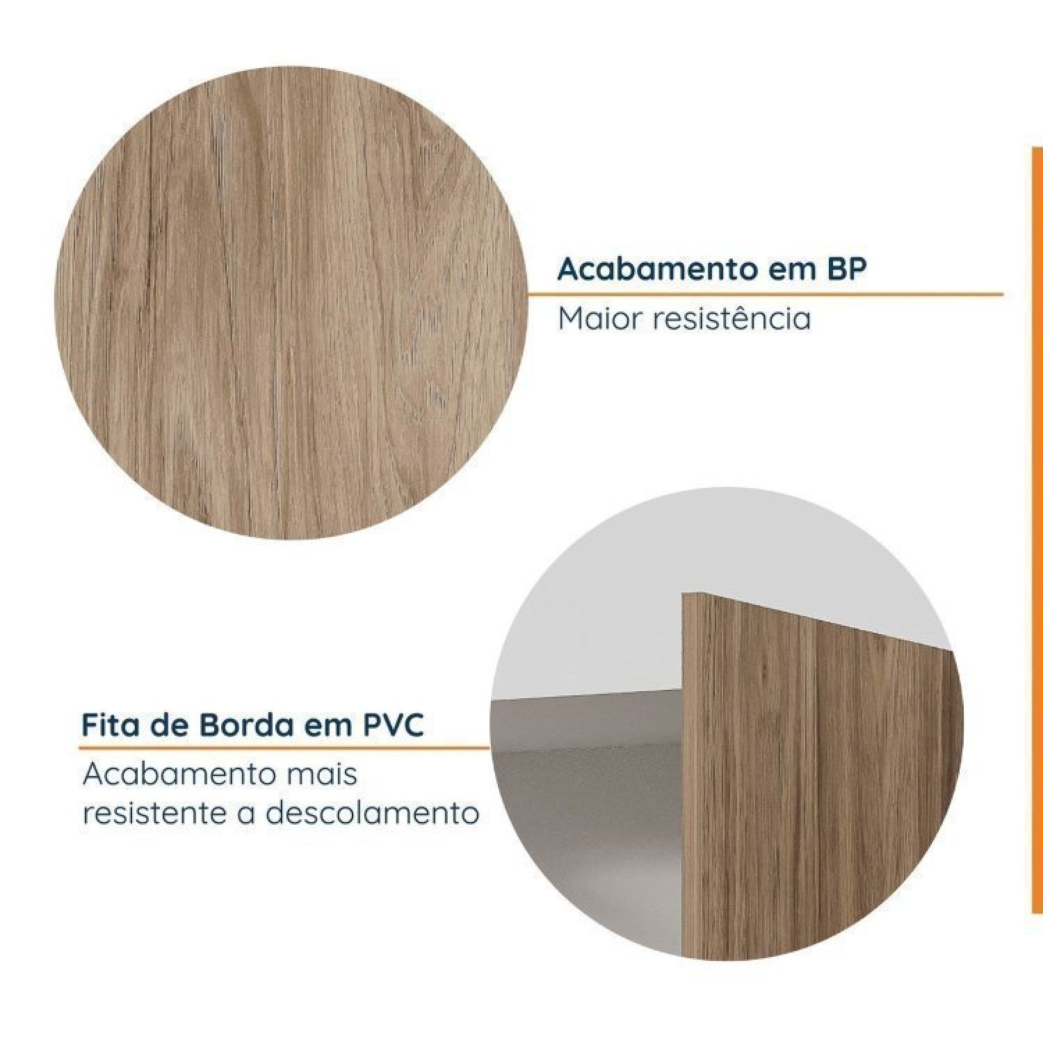 Cozinha Modulada 6 Peças com Tampo e Rodapé 3 Aéreos e 3 Balcões Ipanema Cabecasa Madeiramadeira - 5