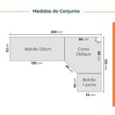 Ver imagem 2 de Cozinha Modulada 6 Peças com Tampo e Rodapé 3 Aéreos e 3 Balcões Ipanema CabeCasa MadeiraOriginals