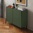 Ver imagem 1 de Buffet Bend 99 cm Porta Lisa Incolar Musgo com Pé Preto