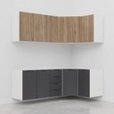 Ver mais imagens de Cozinha Modulada 6 Peças sem Tampo sem Rodapé 3 Aéreos e 3 Balcões Ipanema CabeCasa MadeiraOriginals