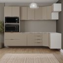 Ver imagem 1 de Cozinha Planejada 7 Peças sem Tampo sem Rodapé Ipanema CabeCasa MadeiraOriginals Marrom/Fendi Trama
