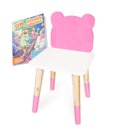 Ver imagem 6 de Mesa e 2 Cadeiras Infantil Urso Kit Livro Educativo em Madeira - Rosa