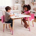 Ver imagem 2 de Mesa e 2 Cadeiras Infantil Urso Kit Livro Educativo em Madeira - Rosa