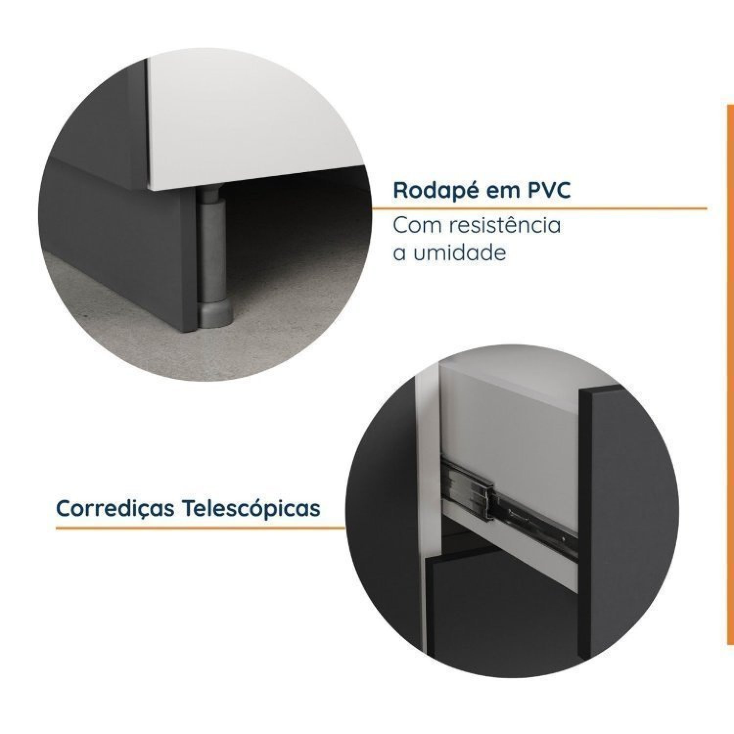 Cozinha Modulada 7 Peças com Tampo e Rodapé Ipanema Cabecasa Madeiramadeira - 9