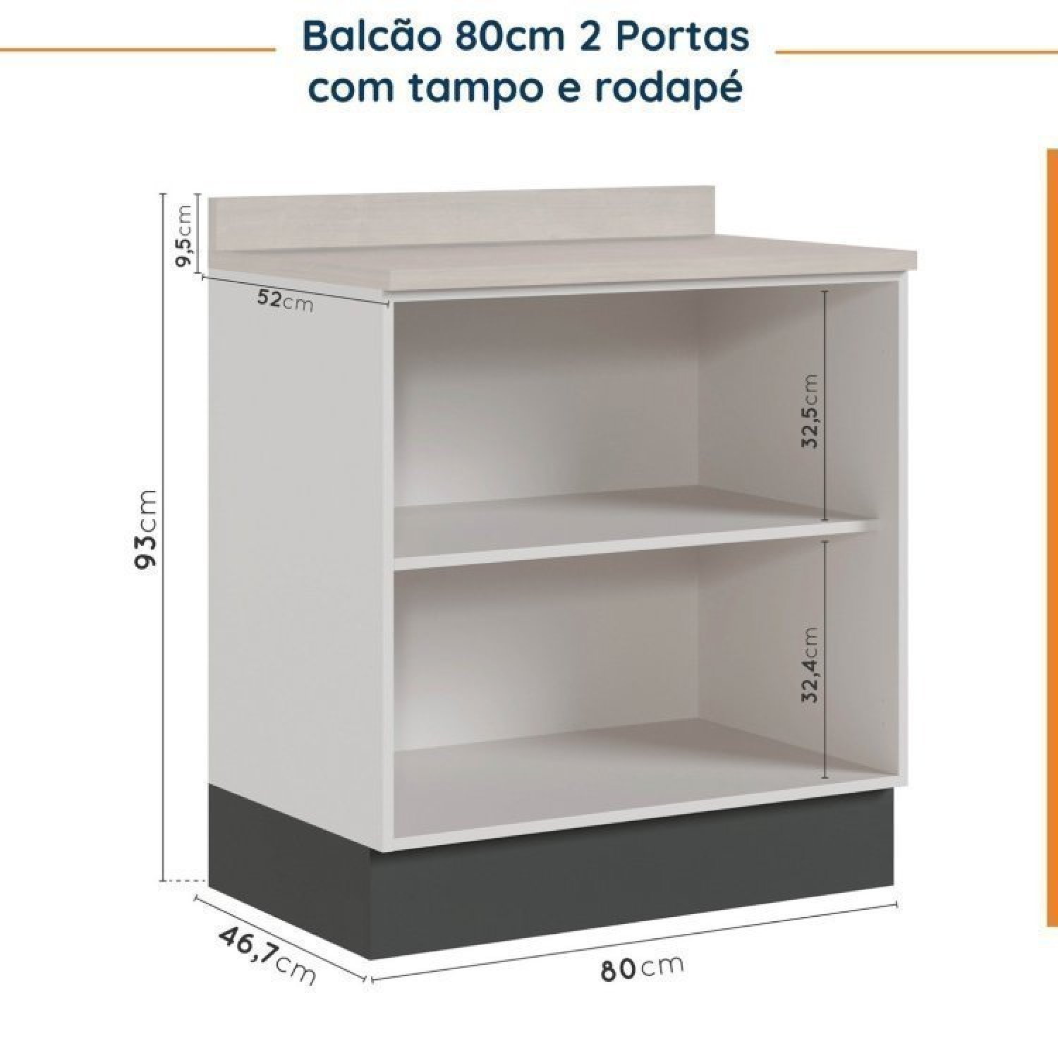 Cozinha Modulada 7 Peças com Tampo e Rodapé Ipanema Cabecasa Madeiramadeira - 16